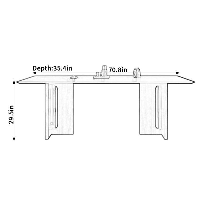 Table de salle à manger Friederieke, H 29,5 po x L 70,8 po x l 35,4 po