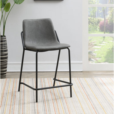 Upholstered Counter Stool with Metal Frame