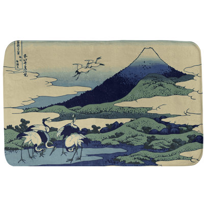 Tapis de bain antidérapant de style grues de style japonais