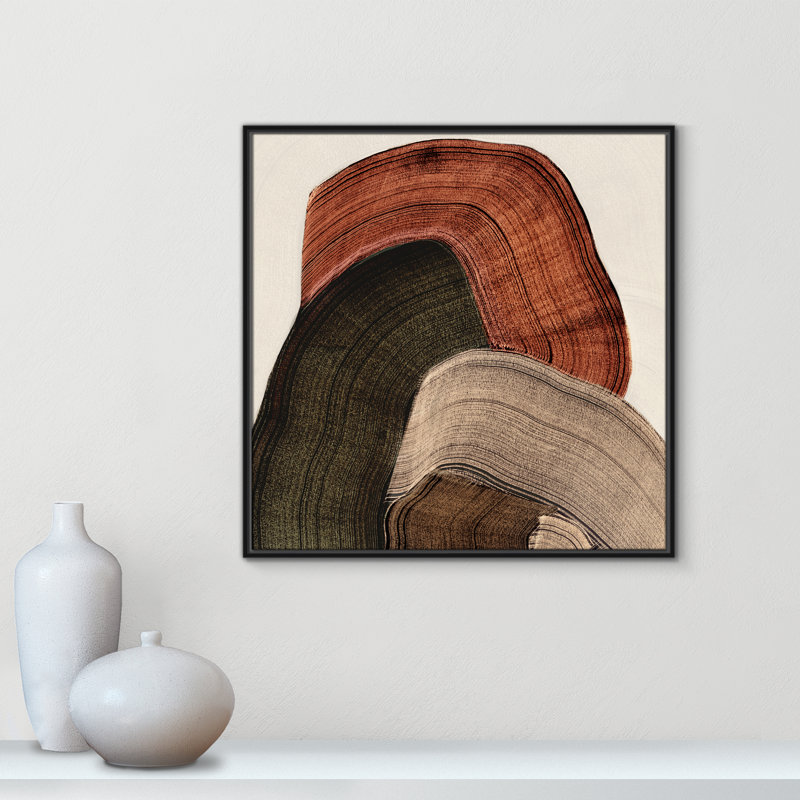 «Folded Earth I» par Casa Fine Arts, Toile avec cadre, 31.5'' W x 31.5'' H, Black Floater