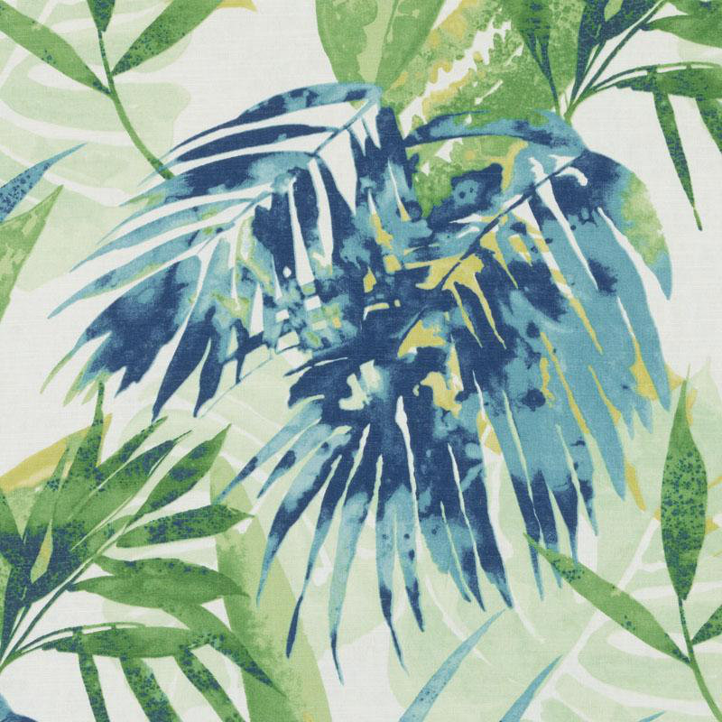 Tissu Urban Oasis Contract tissé et imprimé, Bleu et vert