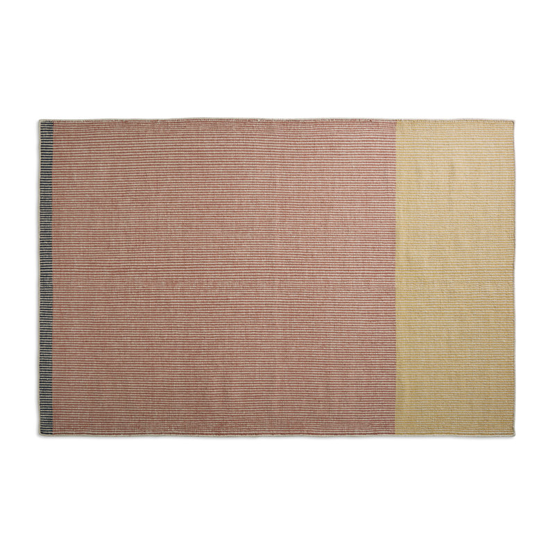 Bousta Wool Striped Area Rug in Orange/Yellow/Gray, Rectangle 5' x 8'