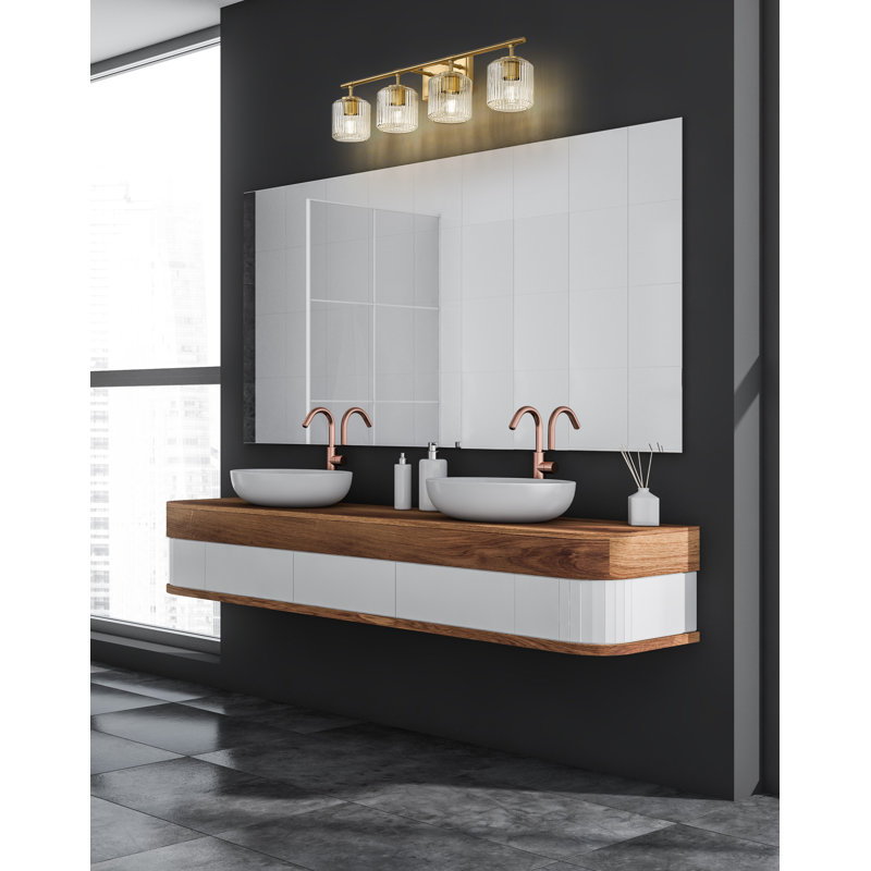 Braggs 4 Light Vanity, Brushed Gold