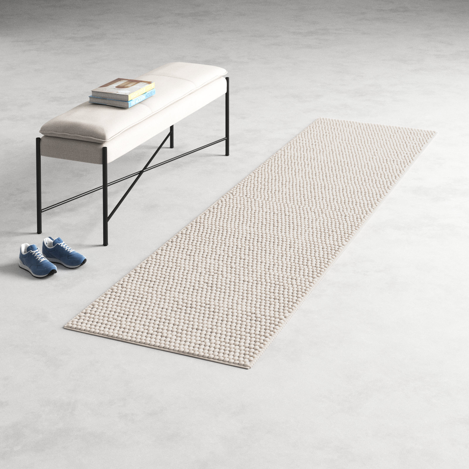 Danie Natural Area Rug in Gray/Ivory, Runner 2'3" x 9'