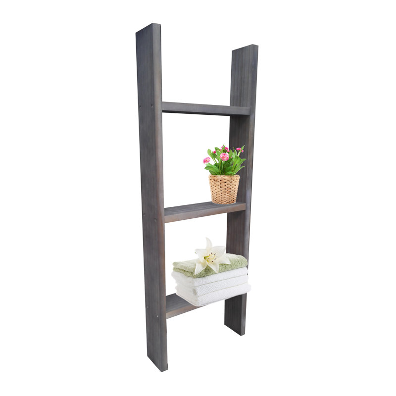 Échelle de couverture rustique de campagne de 3 pieds, échelle décorative murale en bois, bois de pin de style échelle