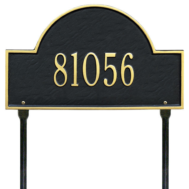Plaque d'adresse sur 1 ligne, Noir et or, Oui