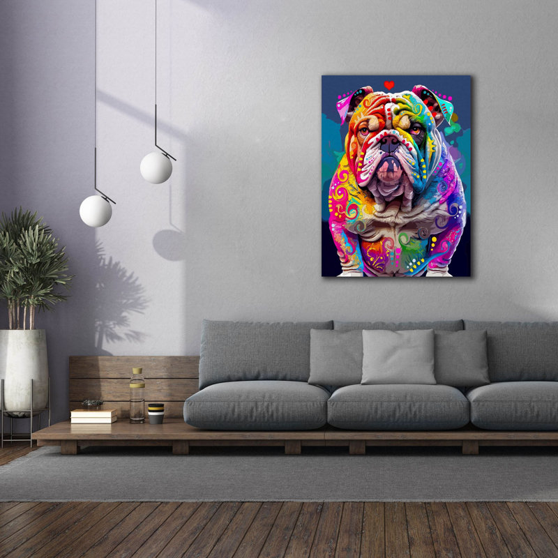 «The Unhumorable Bulldog» par Dean Russo, H 54 po x l 40 po