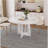 47.24" Round Dining Table for 4 - Farmhouse MDF Table with Marble White Finish, 300lb Capacity, Easy Assembly for Kitchen/Dining Room - Modern Spiced Table-760194005-760194011-760194015