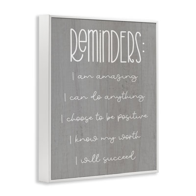 «Self Confidence Reminders», estampe numérique encadrée par Lil 'Rue bh-858