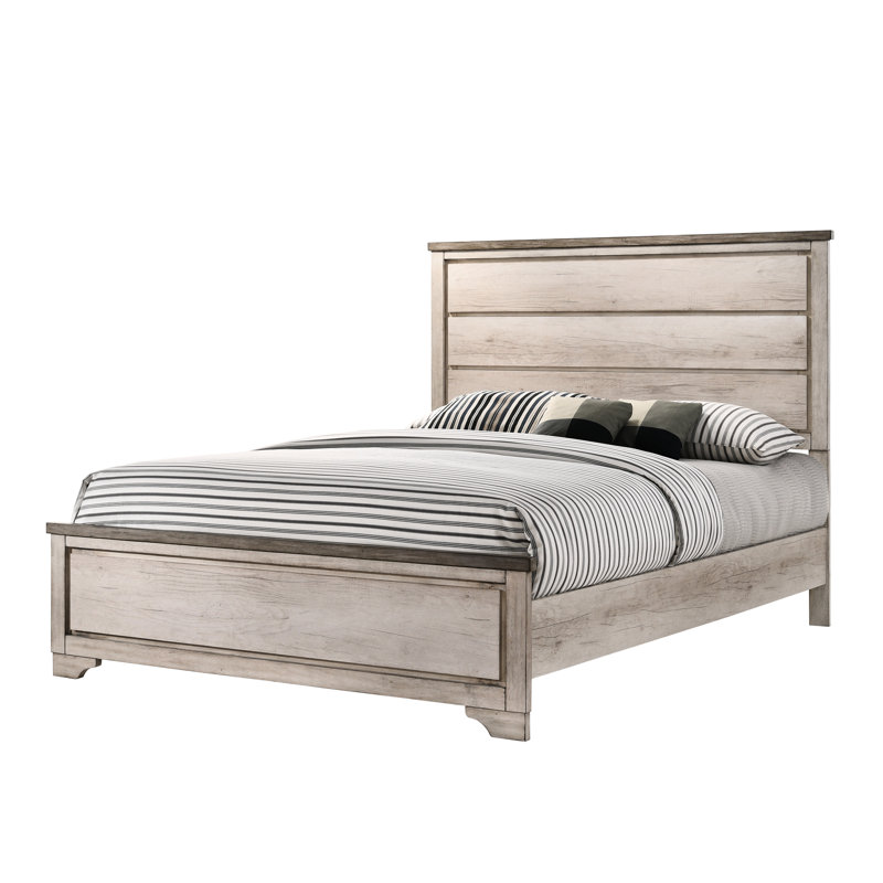 Modern Distressed Brown Full Bed In Cottage Design, Driftwood Finish For Bedroom Contemporary Frame