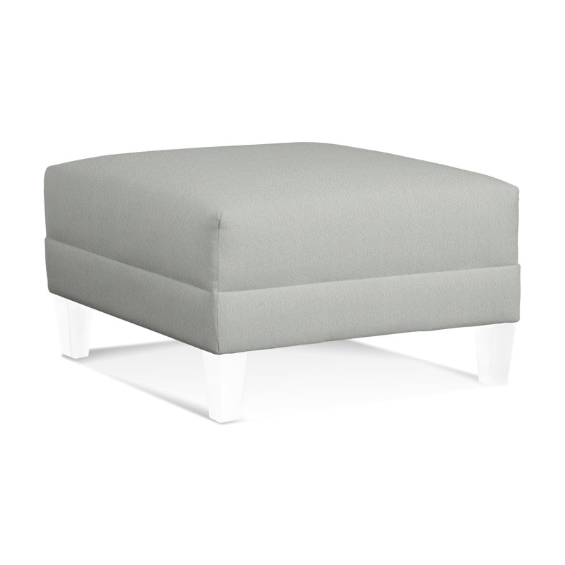 Alexa Square Ottoman, Eggshell Crypton Performance; 0884-93, Frost White