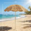 Parasols de patio brun kaki, cadre en fibre de verre en métal, style hawaïen