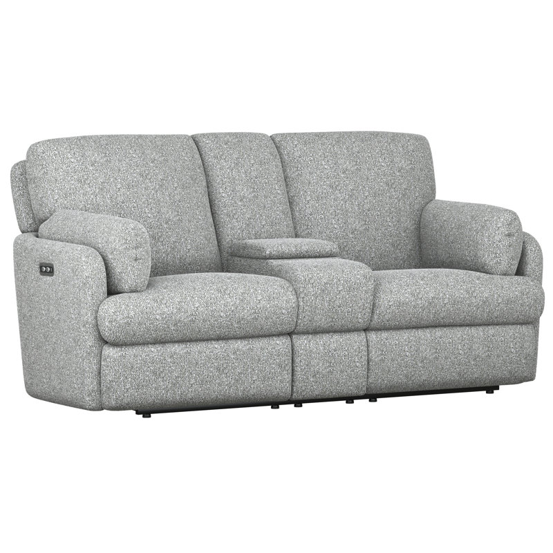 Saxon Gray Power Loveseat With Console