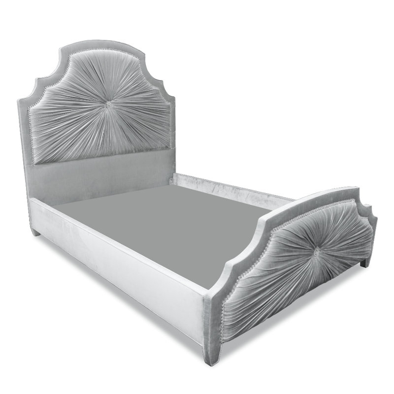 Dezi Upholstered Bed, Queen, Silver