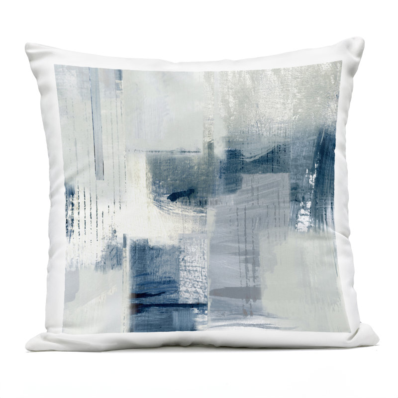 Coussin d'extérieur à imprimé géométrique Layered Illusion, design par Susan Jill