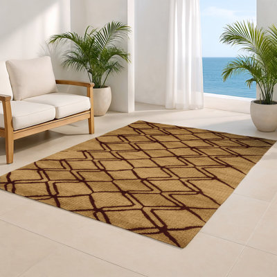 Tapis brun intérieur et extérieur Trellis