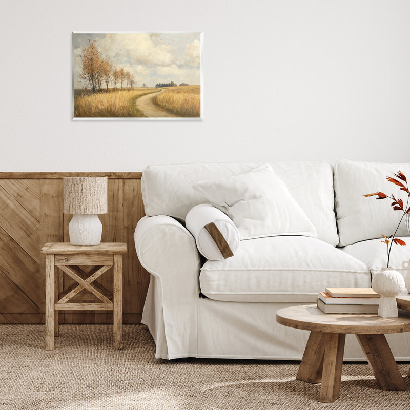 Plaque murale Wheat Road Path, conception de Petal Prints Design, H 10 po x l 15 po