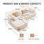 Canapé modulaire de cinéma maison en tissu 106 po avec méridienne et siège profond, sans assemblage, ivoire-2145230873-2145230879