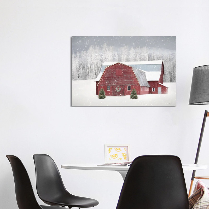 Red Christmas 1 Piece Wrapped Canvas Painting, 101.6 cm H x 66.04 cm W x 1.91 cm D