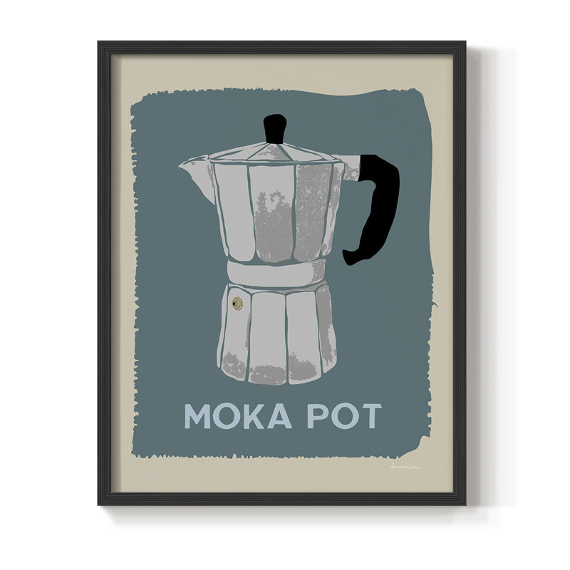 «Modern Coffee II», reproduction encadrée - bois massif, H 20 po x l 16 po, Noir