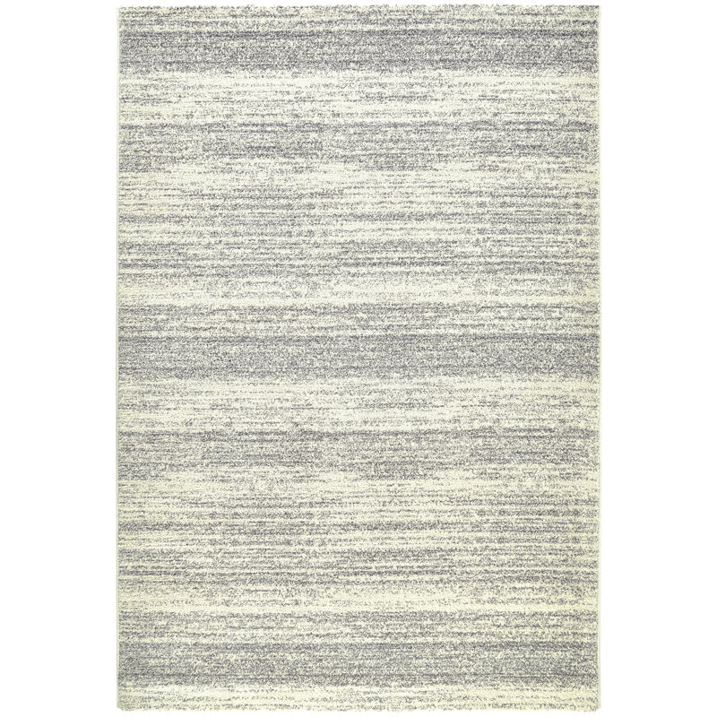 Plush White Grey Area Rug, Rectangle 200 x 290 cm