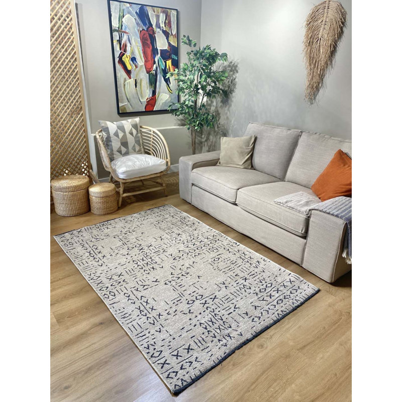 Tapis marocain en coton Prescod, Carré 2 pi 7 po