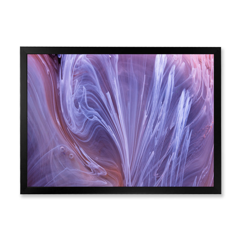 «Luxury Purple Swirl Flow Art», reproduction d'art sur toile encadrée, Toile avec cadre noir, H 8 po x l 12 po x P 1 po