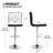 Modern Adjustable Bar Stools, Faux Leather Swivel Counter Height Barstools Chairs with Footrest-91760927