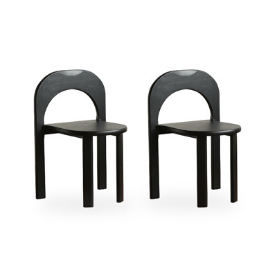 Modern And Simple Solid Wood Rubberwood Dining Chairs With Stackable Backrests