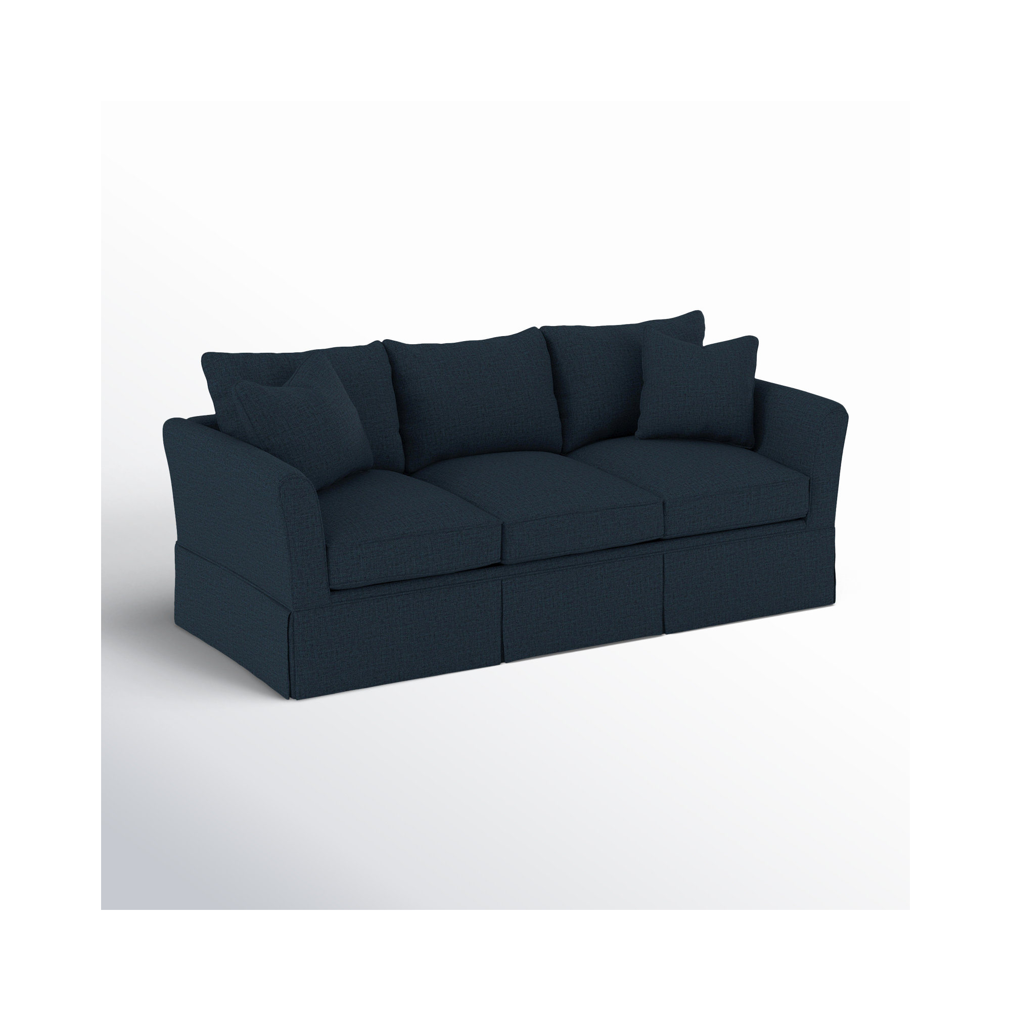 Shelby 82'' Upholstered Sofa, Zuma Navy Textured Linen