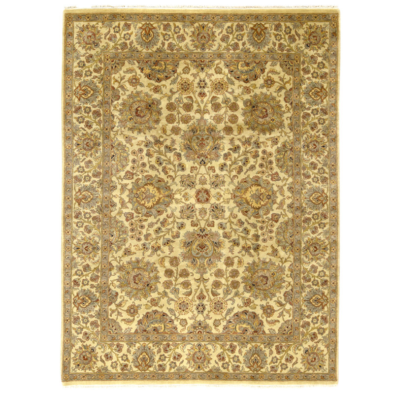 High-Quality Hand-Knotted Gold Area Rug