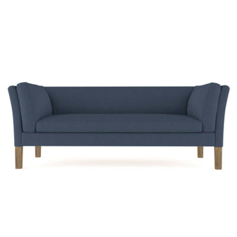 Charlton Flared Shelter-Arm Sofa, Weathered, 31" H x 84" W x 33" D, Box Weave Linen Graphite