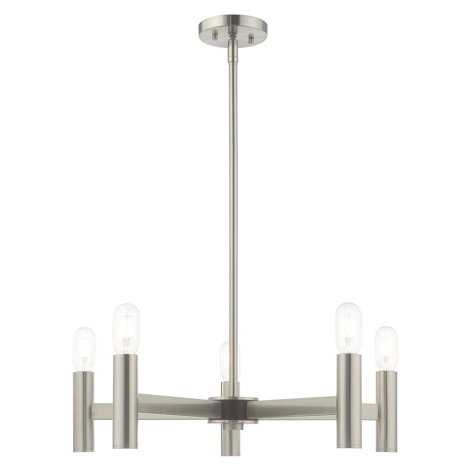 Martella 5-Light Chandelier, Brushed Nickel, 6" H x 25" W x 25" D
