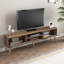 Meuble télé Juback de style Mid-Century moderne de 71 po pour téléviseur de 80 po ou moins, centre de divertissement avec gestion des câbles, finition en bois de noyer-1398742509