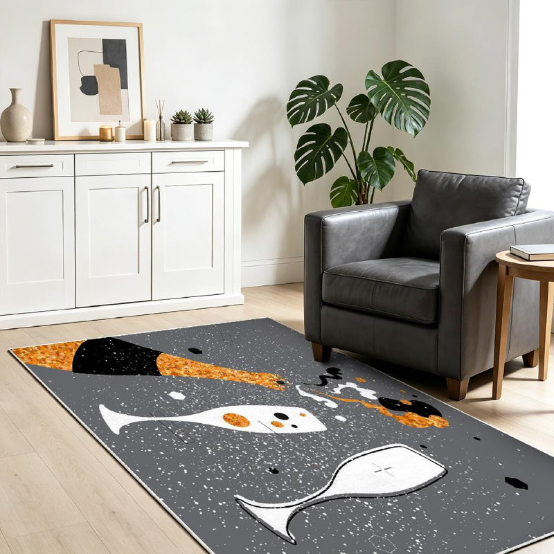 Tapis transparent transparent lavable à la machine, champagne et bouteille, Rectangle 39 po x 63 po
