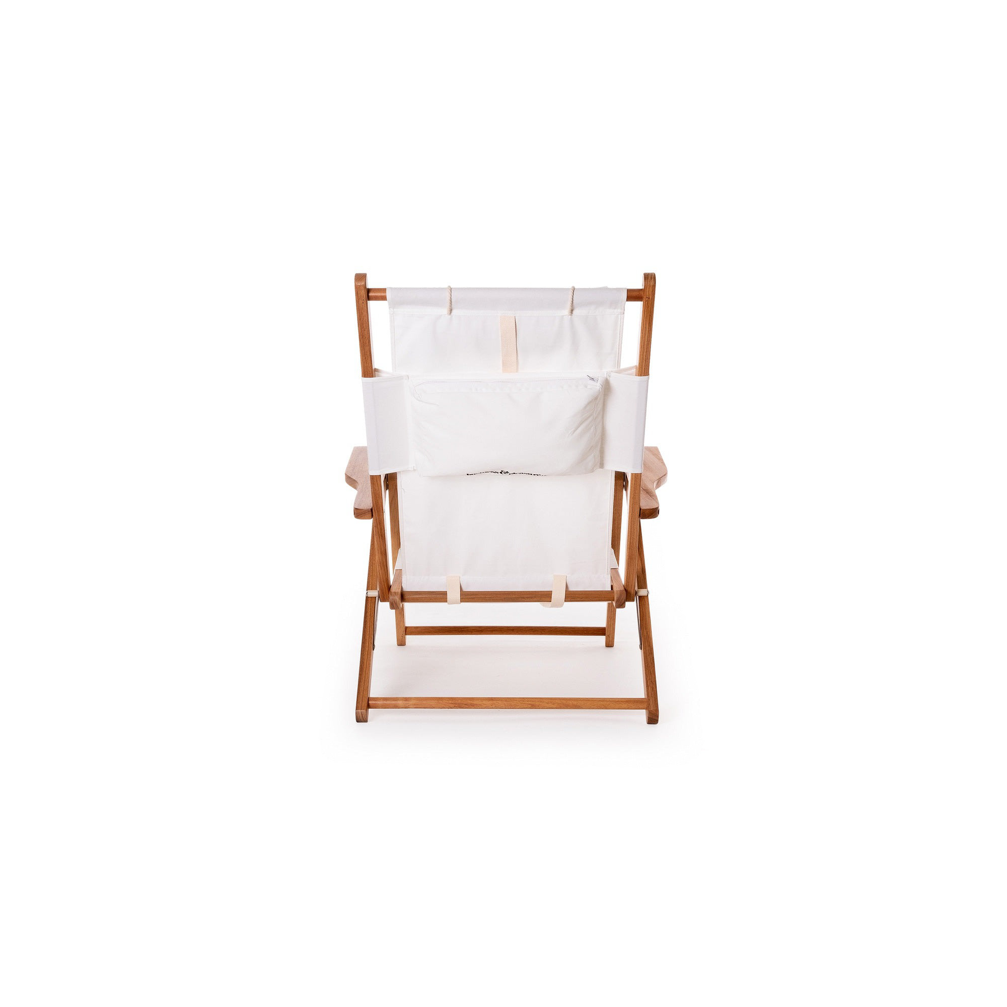 Reclining Beach Chair with Cushion, Antique White