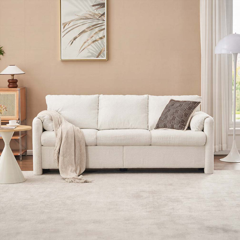 Canapé en chenille 3 places, H 35,43 po x l 76,77 po x P 76,77 po, 3