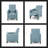 Light Blue Fabric Push-Back Recliner with Nailhead Accents & Birch Wood Legs-1905926818