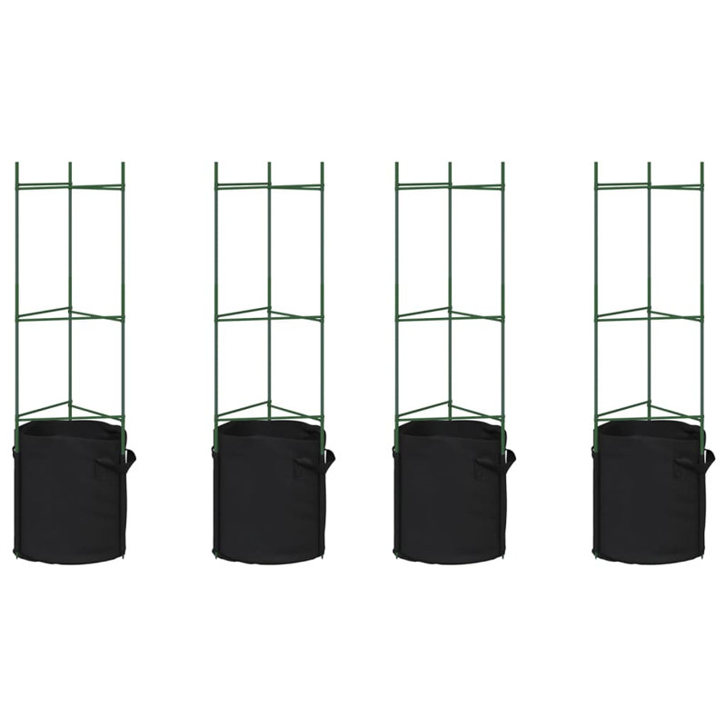 Rattan 1 Tier Plant Stand Set of 4