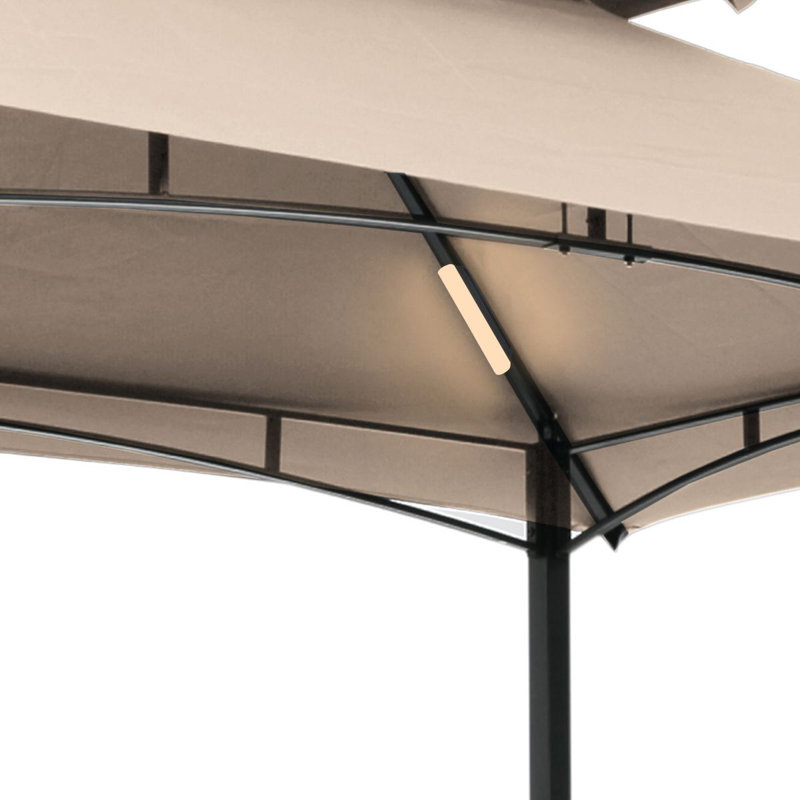 Gadberry 8 Ft W X 5 Ft D Metal Grill Gazebo, Khaki, 8 ft x 5 ft