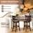Set Of Bar Stools Swivel Bar Chairs With Footrest, Lattice Backrest-829641006-829641041