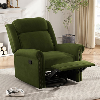 Fauteuil à bascule pivotant à 360 ° avec fauteuil berçant manuel inclinable manuel et inclinable avec dossier réglable
