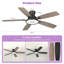 Ventilateur de plafond 52 po avec lumières DEL et télécommande Karlena (ensemble de 2)-116574022-116574020