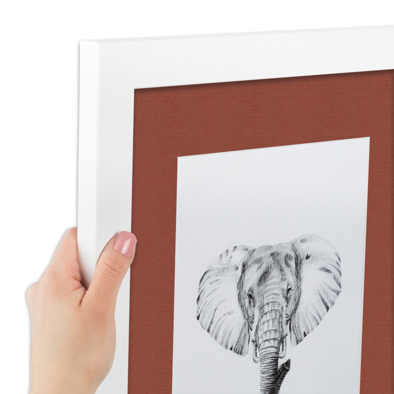 Matte Picture Frame with Mat, Cognac