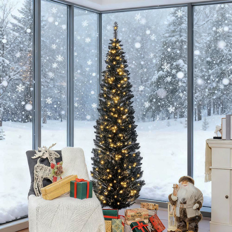 7Ft Pencil Christmas Tree ,Black
