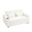 Canapé moderne avec poches latérales et dossier réglable, poche de rangement beige 61,4 po-1190850785