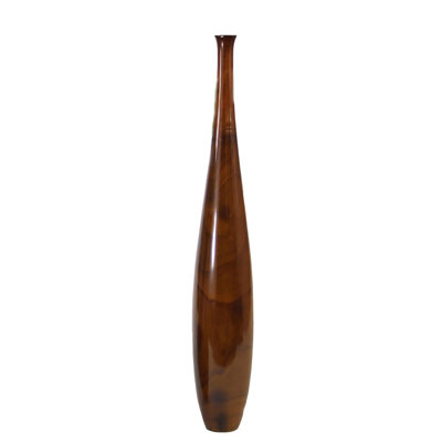 43"t Slender Wood Vase Mahogany