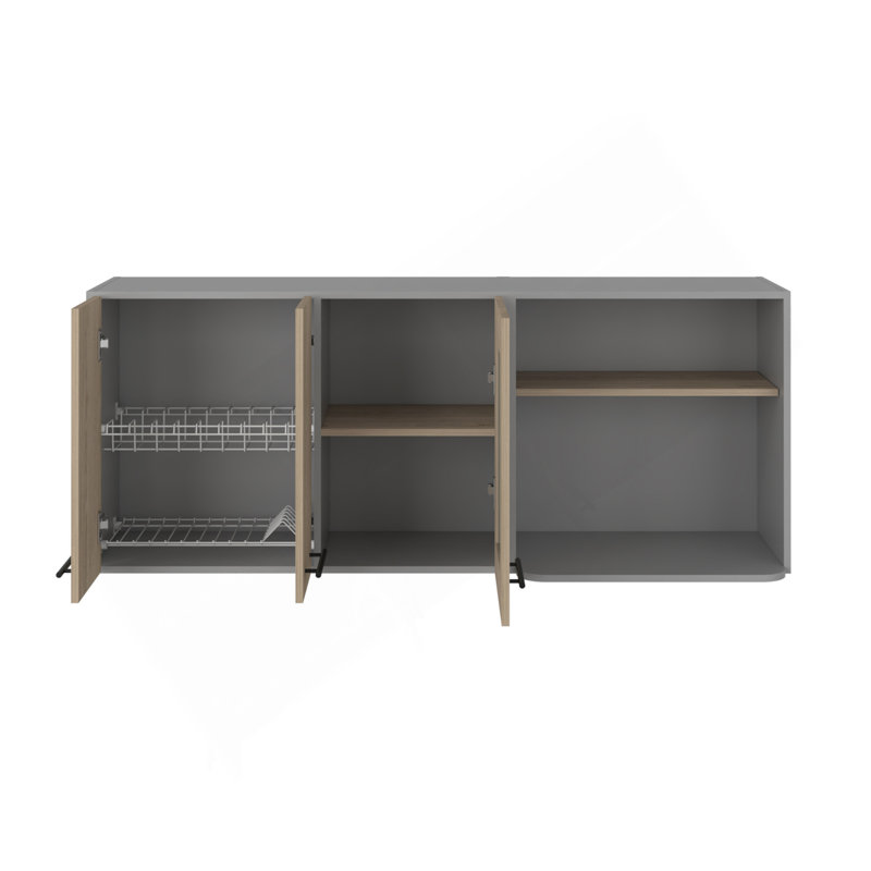 Armoire murale, support, armoire en verre, double porte, pin clair