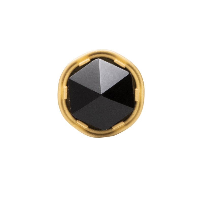 Chrysalis Collection Knob 1-3/16 Inch Diameter, Brushed Golden Brass/Black
