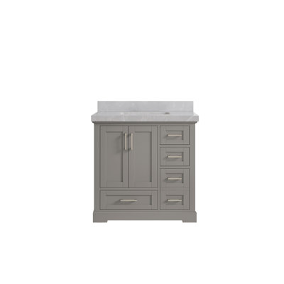 Boston 36 In. W X 22 In. D Center Sink Bathroom Vanity In Elephant Skin